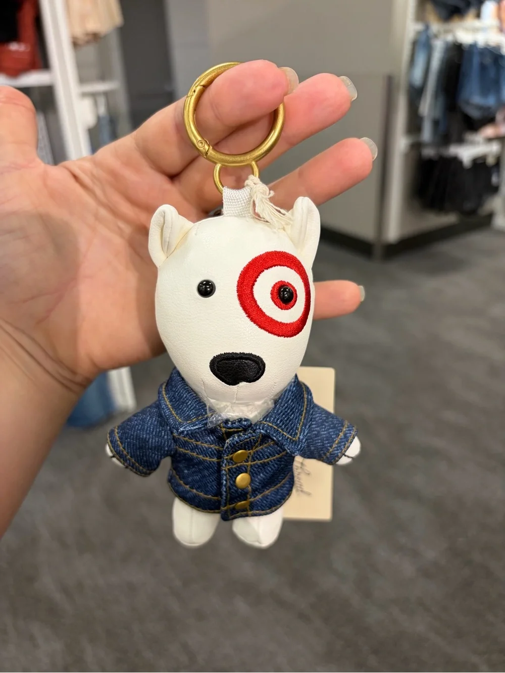 Target Bullseye Dog Fall Jean Jacket Bag Charm - Universal Thread